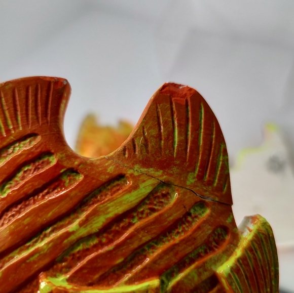 Vintage Orange Fish Chalkware Repainted Set Of 3 Wall Decor - Picture 8 of 14